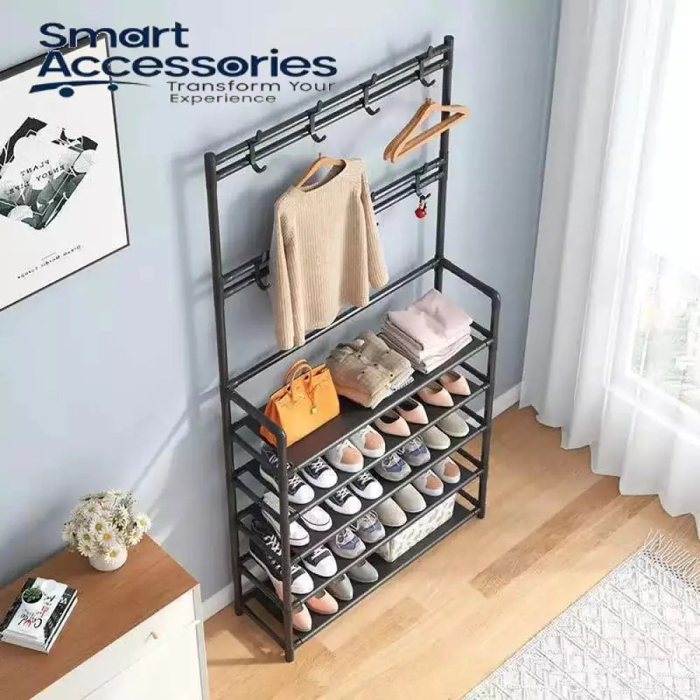 Multifunction 5 Layers Shoe Rack With Clothes