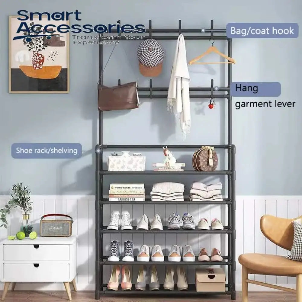 Multifunction 5 Layers Shoe Rack With Clothes