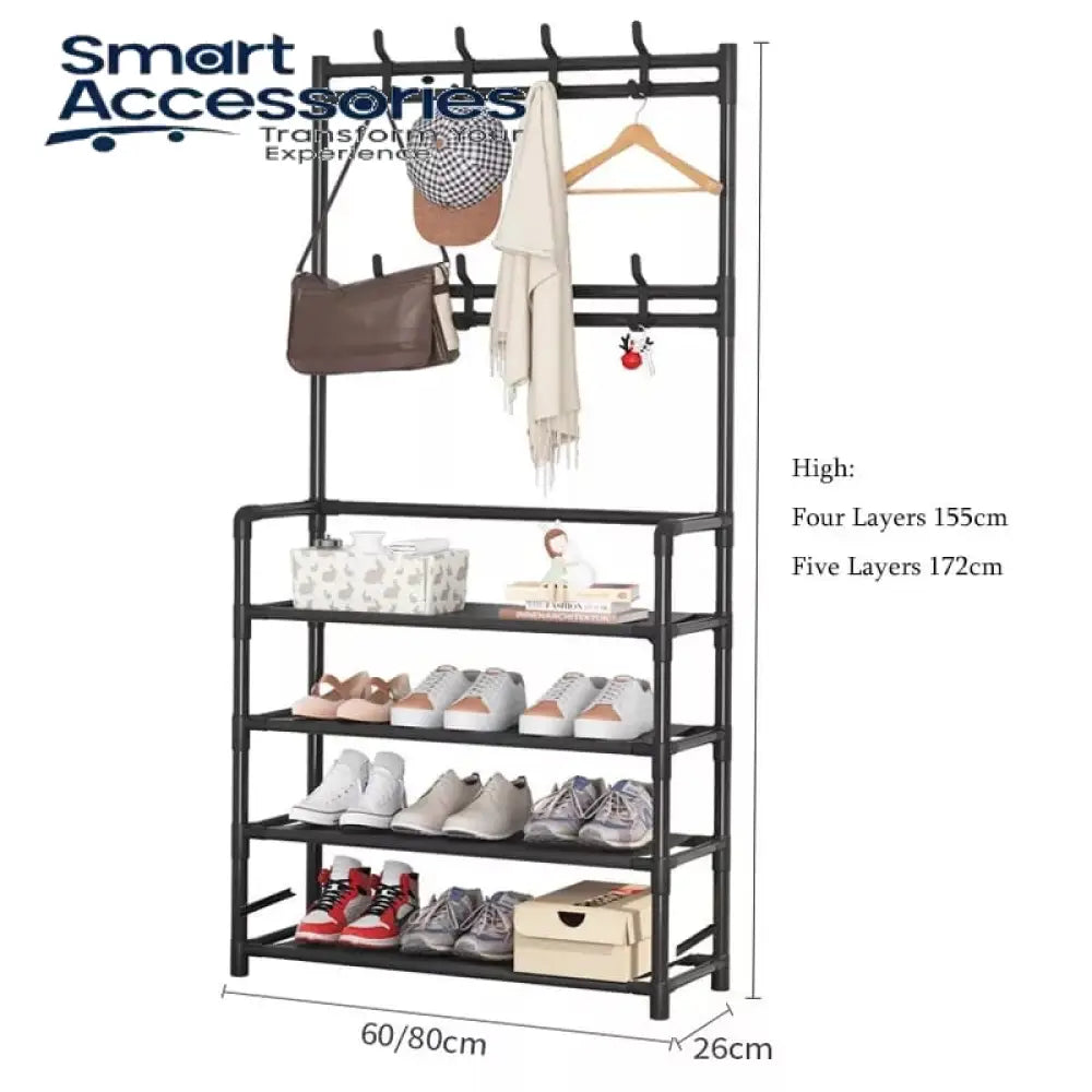 Multifunction 5 Layers Shoe Rack With Clothes