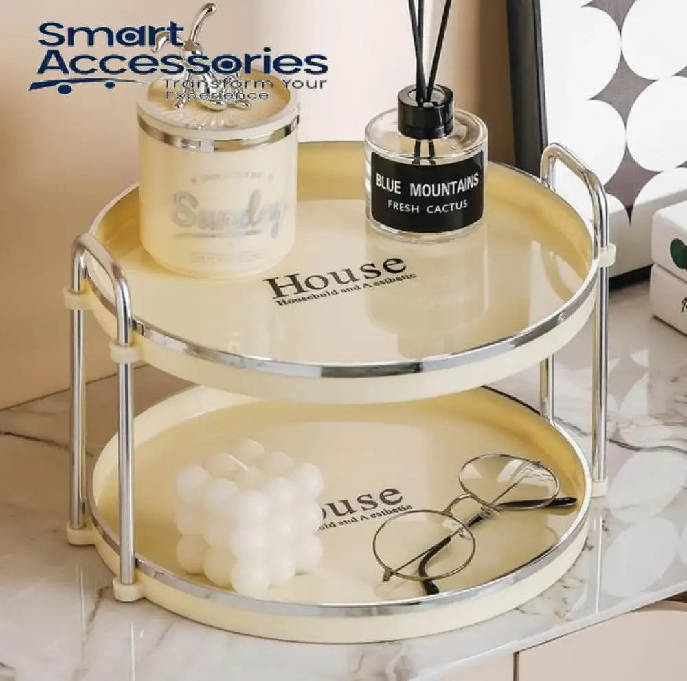 Nordic 2 Layer Luxury Cosmetics Organizer Circle