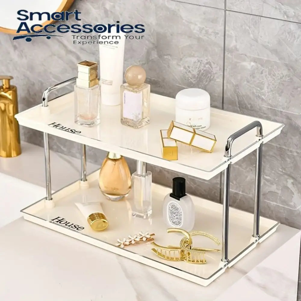 Nordic 2 Layer Luxury Cosmetics Organizer Rectangle Medium
