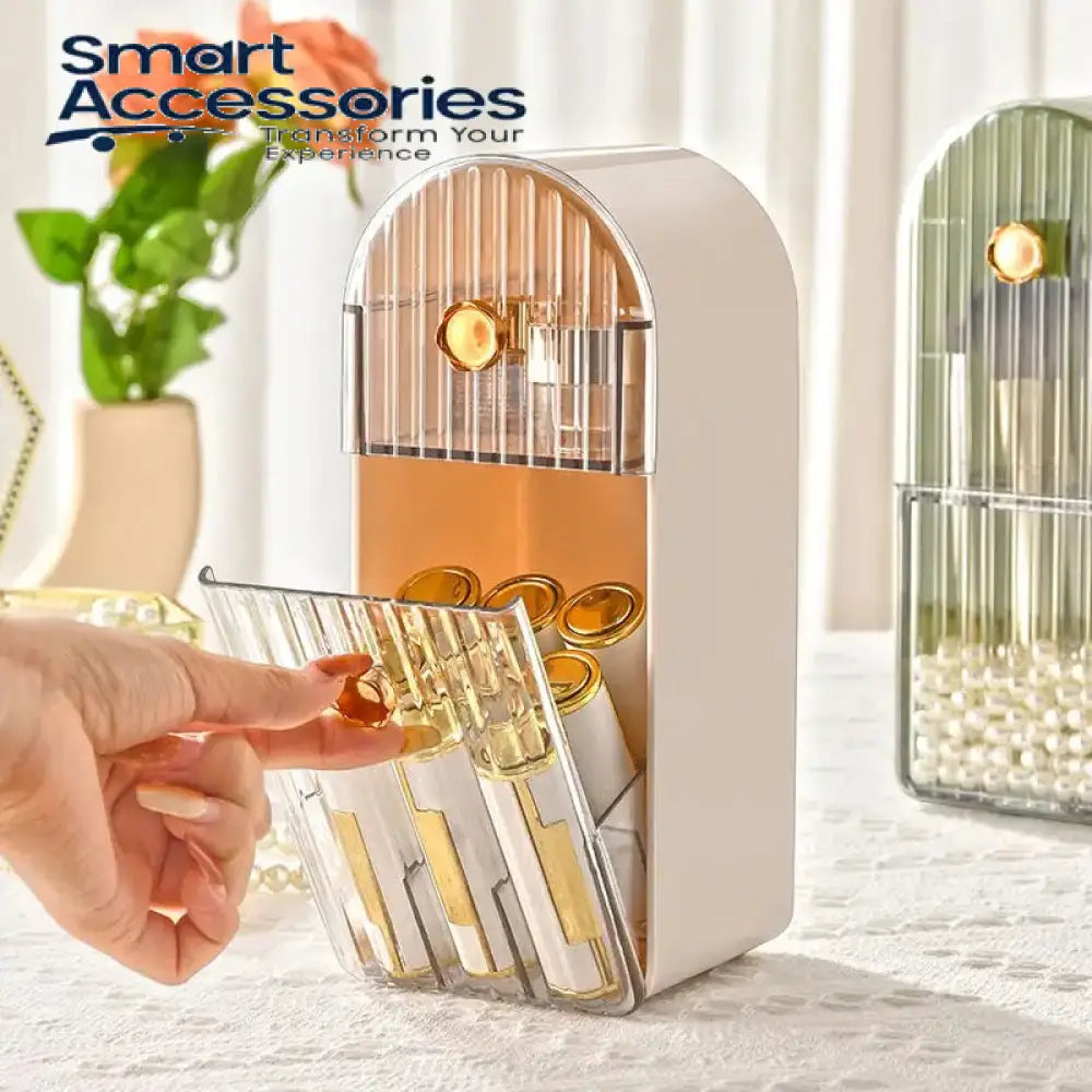 Parada Lipstick Holder Stackable Desk Cosmetics Storage Box Seal Makeup Brush Organizer