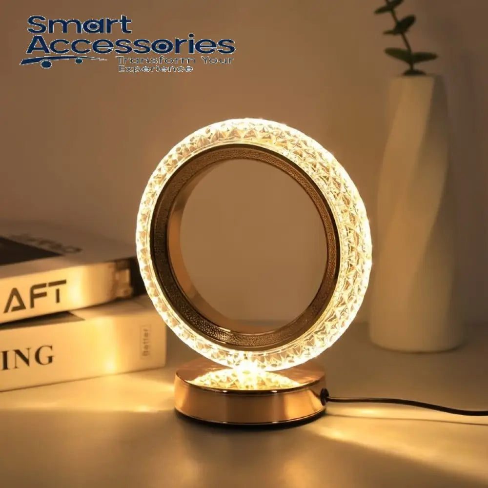 Rechargeable Led Circle Crystal Lamp
