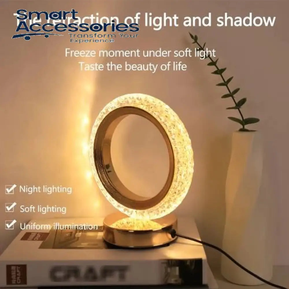 Rechargeable Led Circle Crystal Lamp