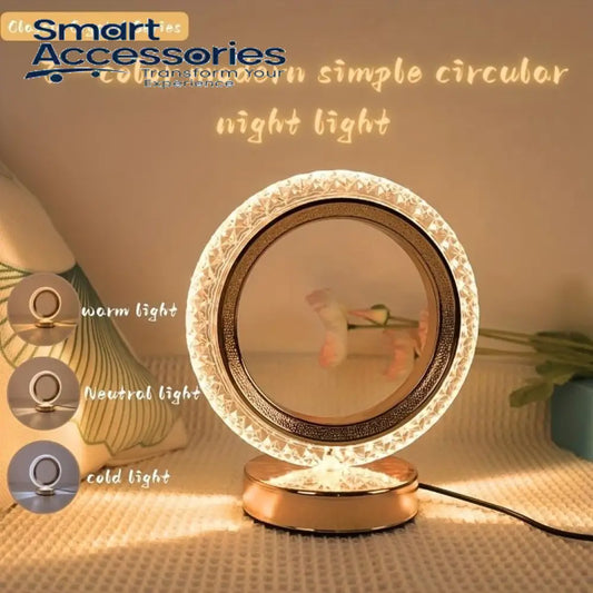 Rechargeable Led Circle Crystal Lamp