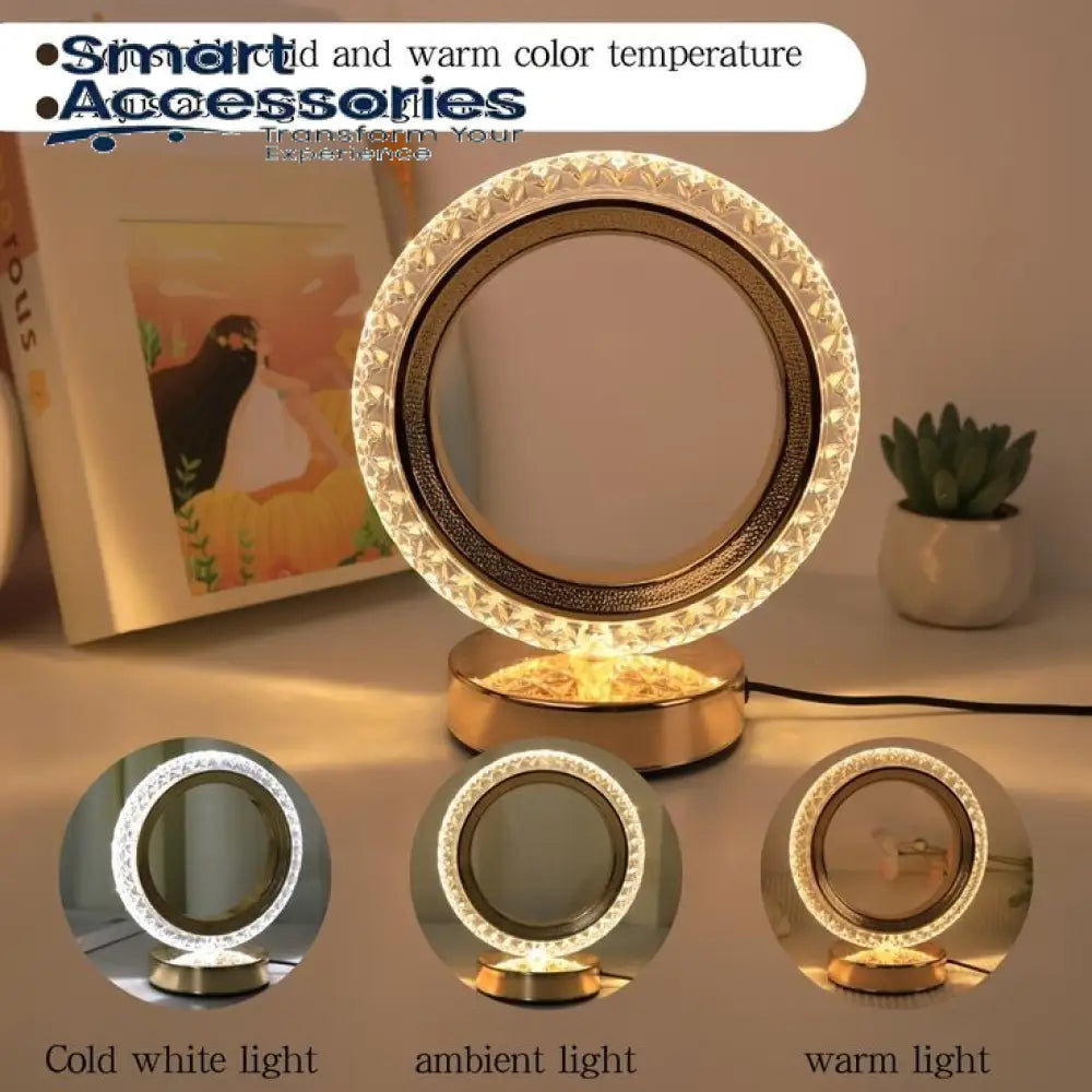 Rechargeable Led Circle Crystal Lamp
