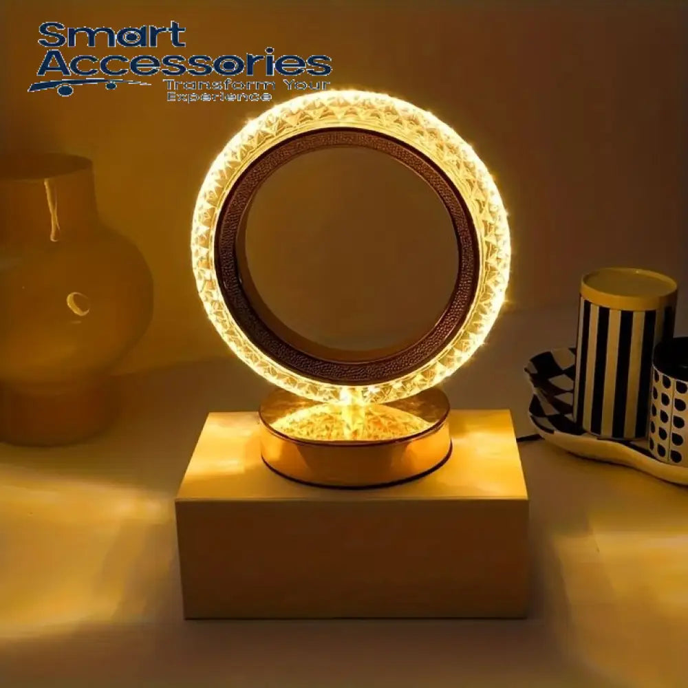Rechargeable Led Circle Crystal Lamp