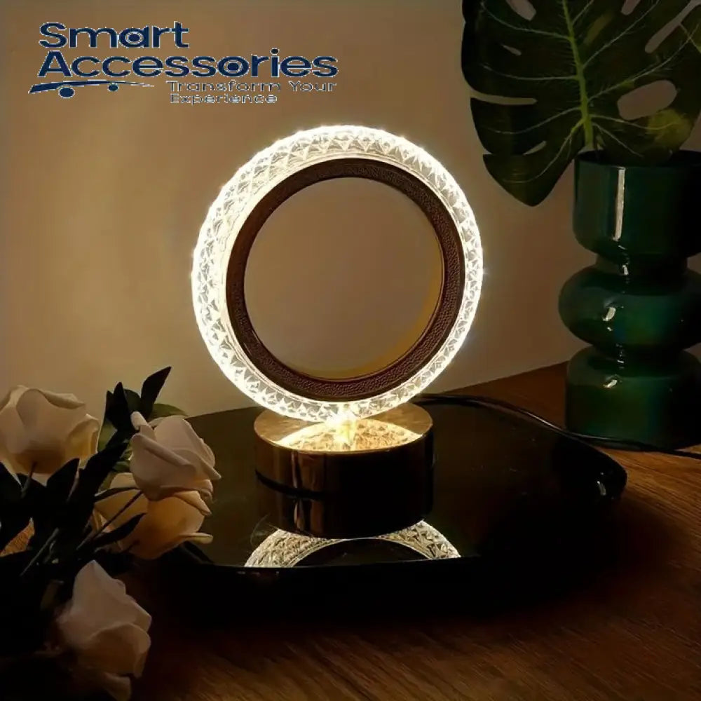 Rechargeable Led Circle Crystal Lamp
