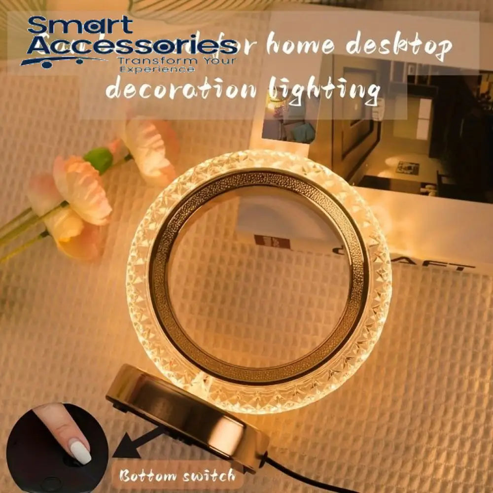 Rechargeable Led Circle Crystal Lamp