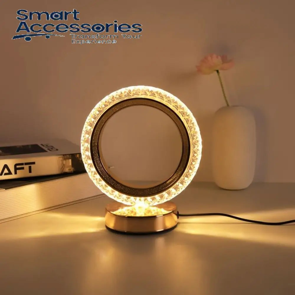 Rechargeable Led Circle Crystal Lamp