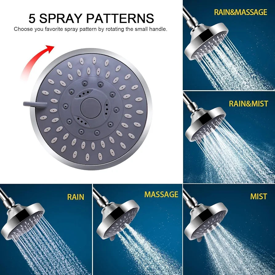 Aqua Hard Water Filter & Shower Head Combination Designed To Protect Skin & Hair