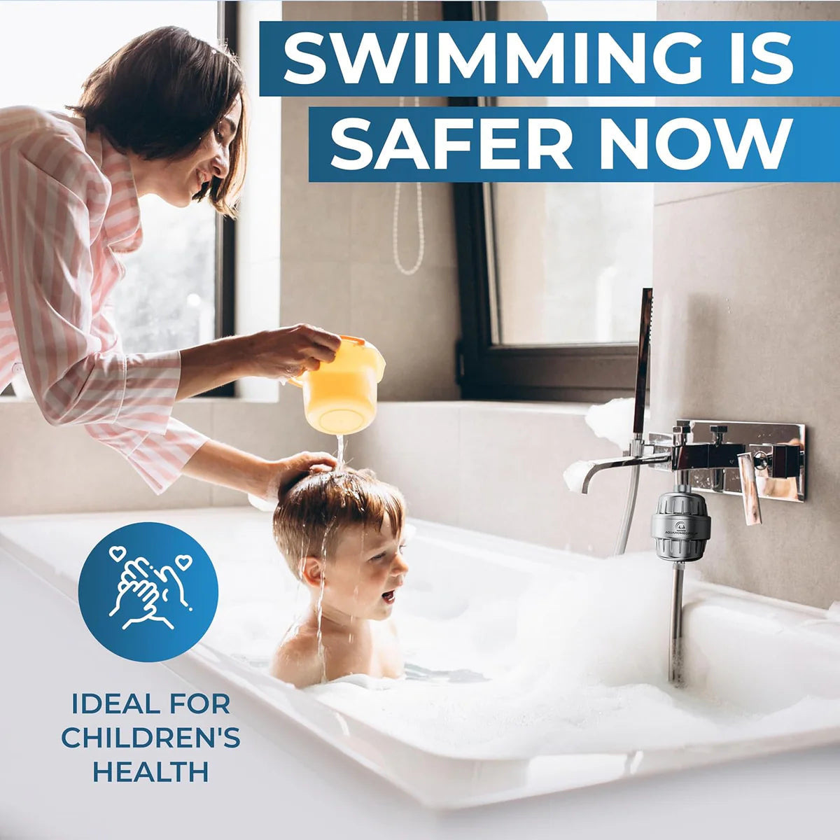 Aqua Hard Water Filter & Shower Head Combination Designed To Protect Skin & Hair