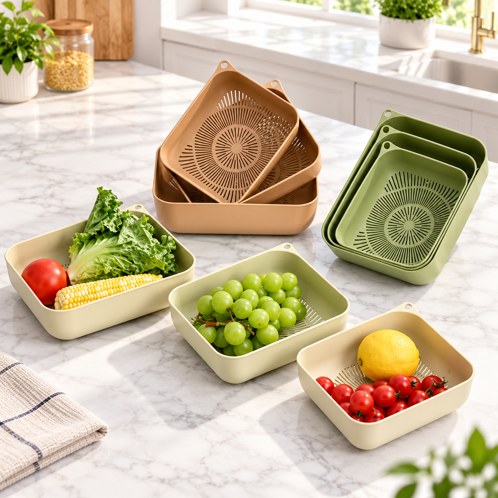3pcs Kitchen Drain Storage Basket