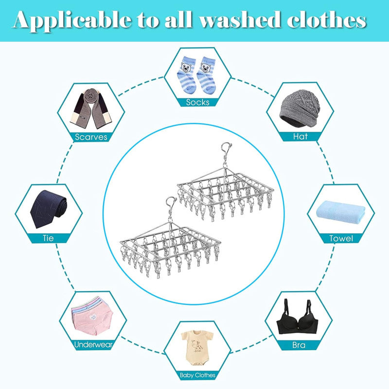Metal Clothes Dryer With 40 Clips