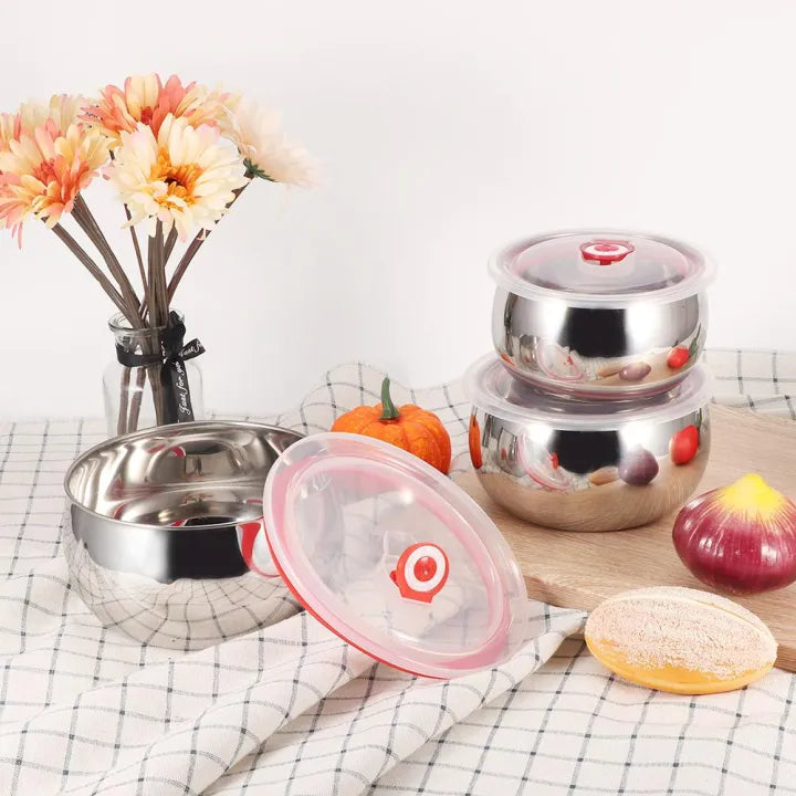3-Pieces Stainless Steel Airtight Container Jar Set
