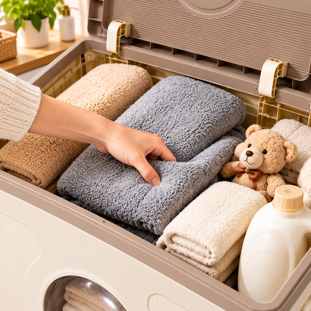 Large Capacity Foldable Laundry Storage Organizer Box With Wheels
