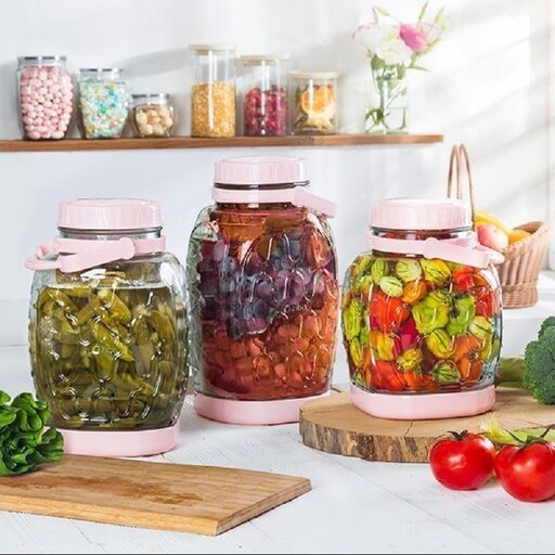Ziba Sazan Kasnik Pickle Glass Jar Iran Made