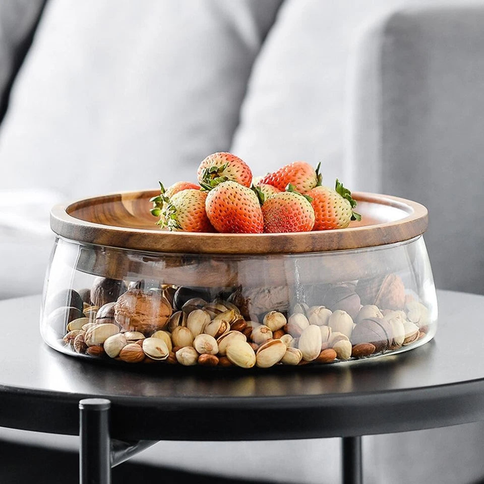 Glass Dry Fruits Storage Jar Cereals Jar Nordic Style Cindy Jars With Wooden Lid