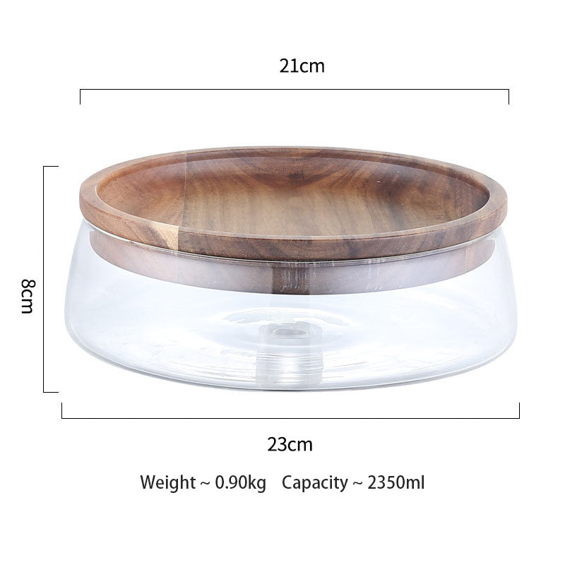 Glass Dry Fruits Storage Jar Cereals Jar Nordic Style Cindy Jars With Wooden Lid
