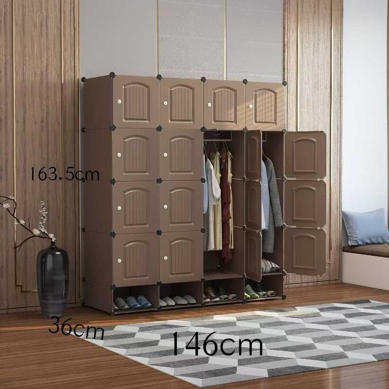 Large DIY Modular Wardrobe – Portable Cube Storage Closet with Hanging Rod
