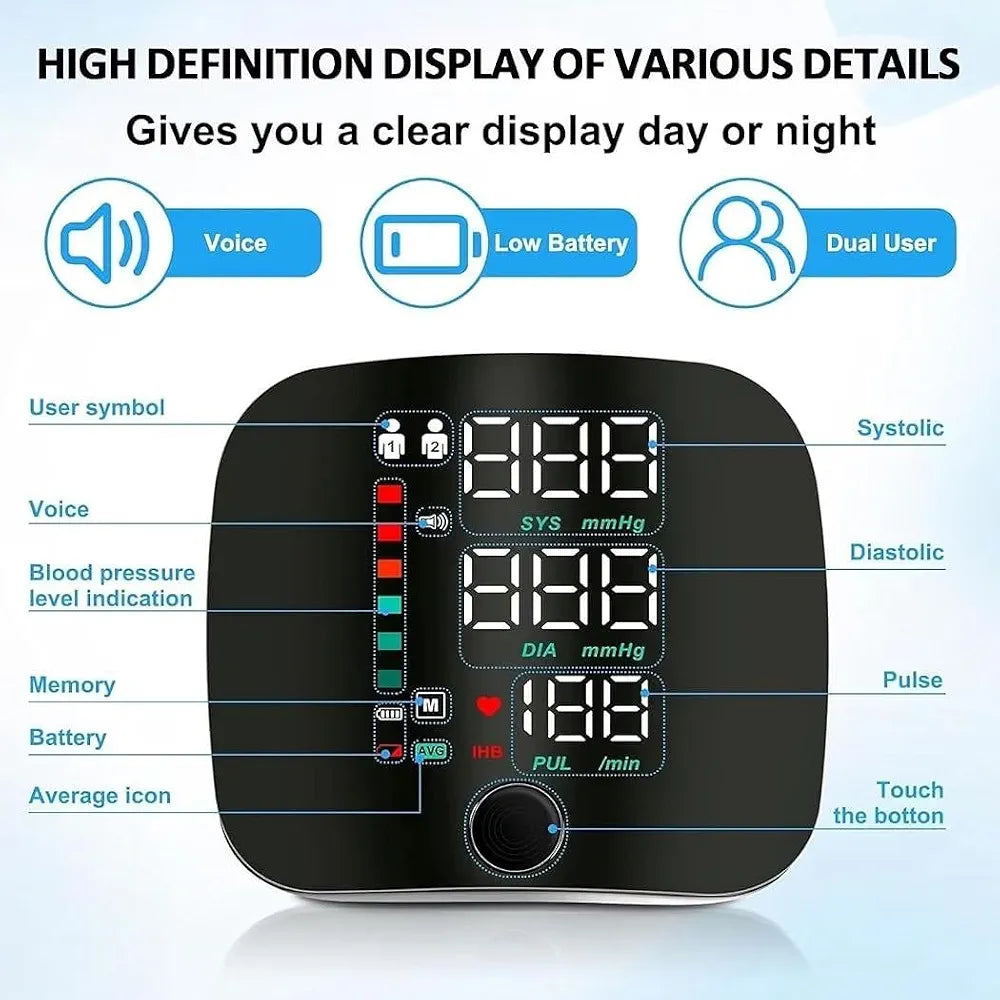 Adjustable Digital Wrist Blood Pressure Monitor (With Voice Broadcast)