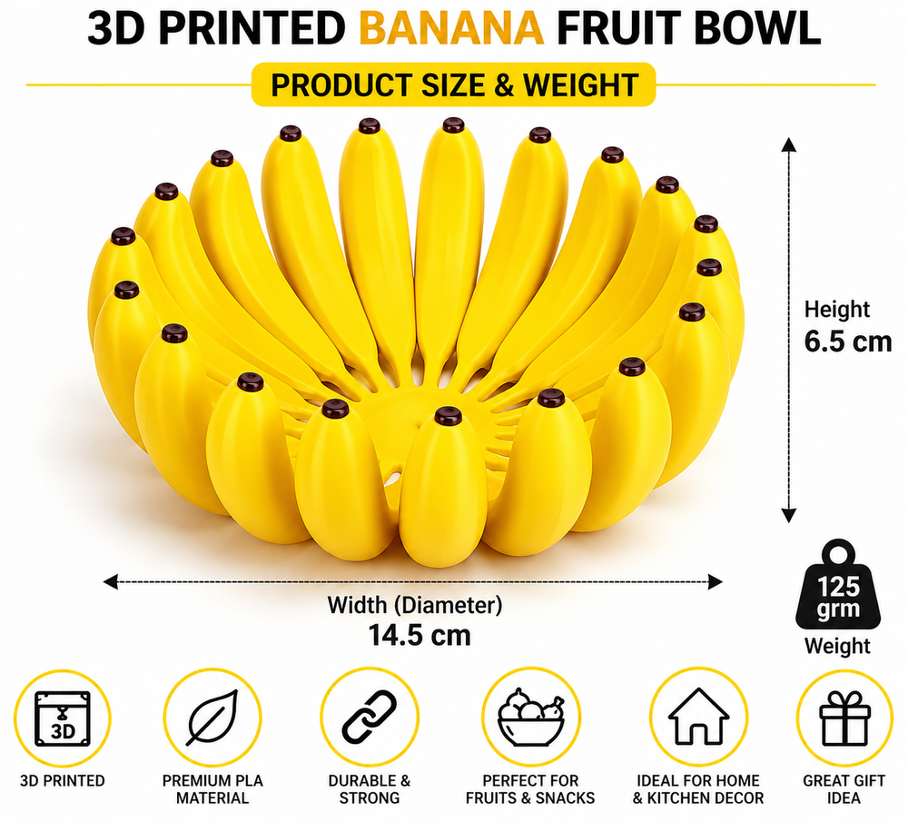 3D- Banana-Shaped Fruit Bowl