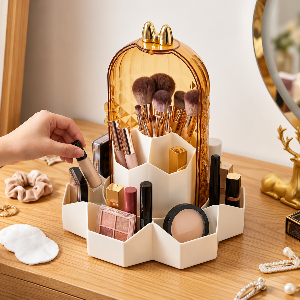 360⁰ Rotating Makeup Brush Organizer