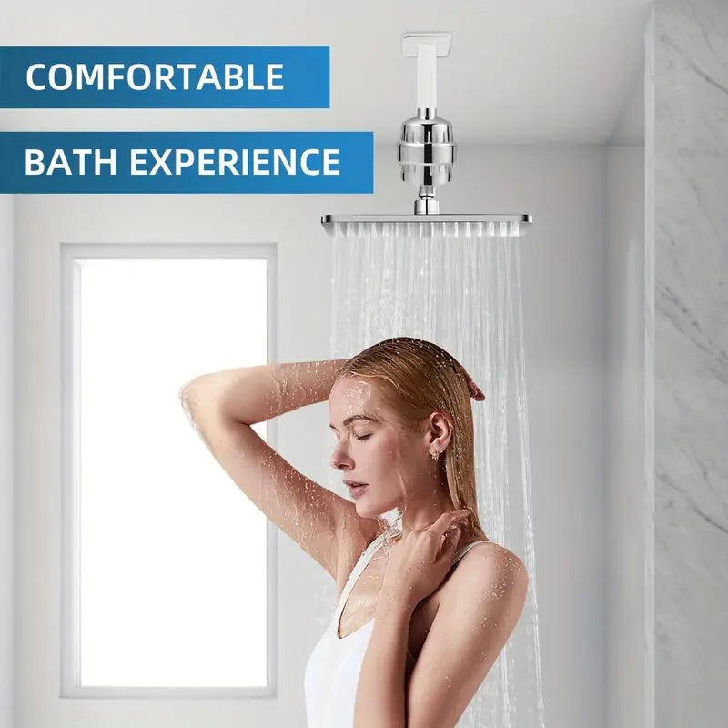 Aqua Hard Water Filter & Shower Head Combination Designed To Protect Skin & Hair