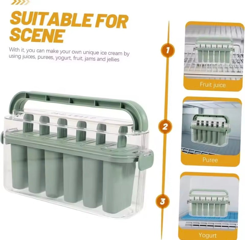 Silicone Popsicle Maker With Storage Box