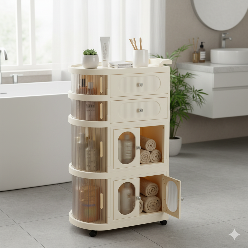 4 Tier Premium Quality Freestanding Storage Trolley Organizer With Wheels