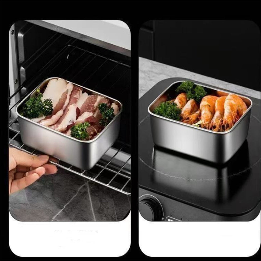 Stainless Steel Airtight Food Storage Container Set (Pack Of 3)