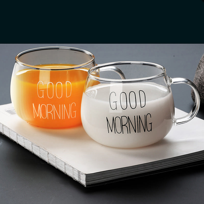 Transparent Good Morning Glass Mug