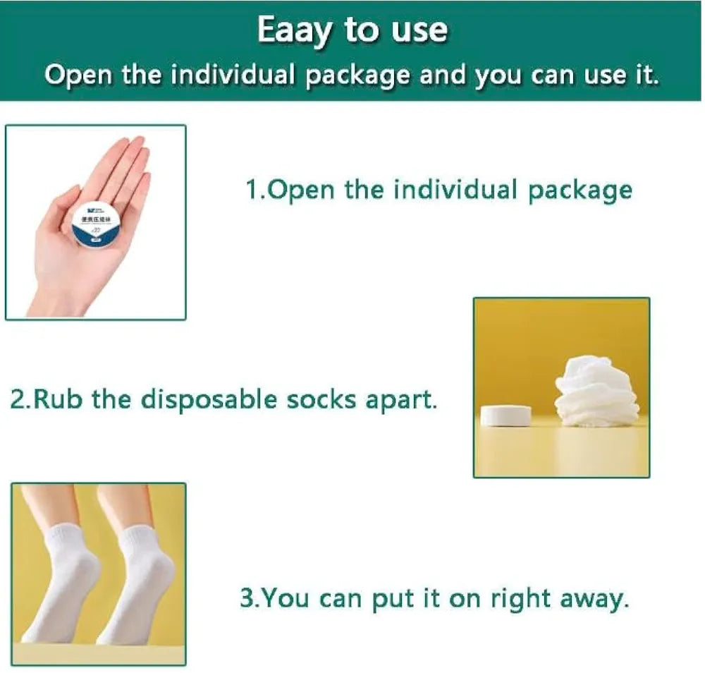 Disposable Travel Socks – Breathable, Sweat-Absorbing & Portable | Black (2 Pairs)