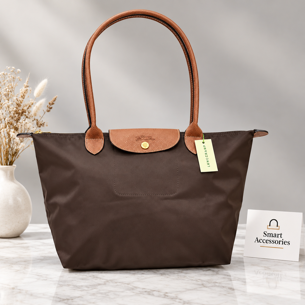 Nylon Tote Bag With Leather Handle, Light Weight Good Quality
