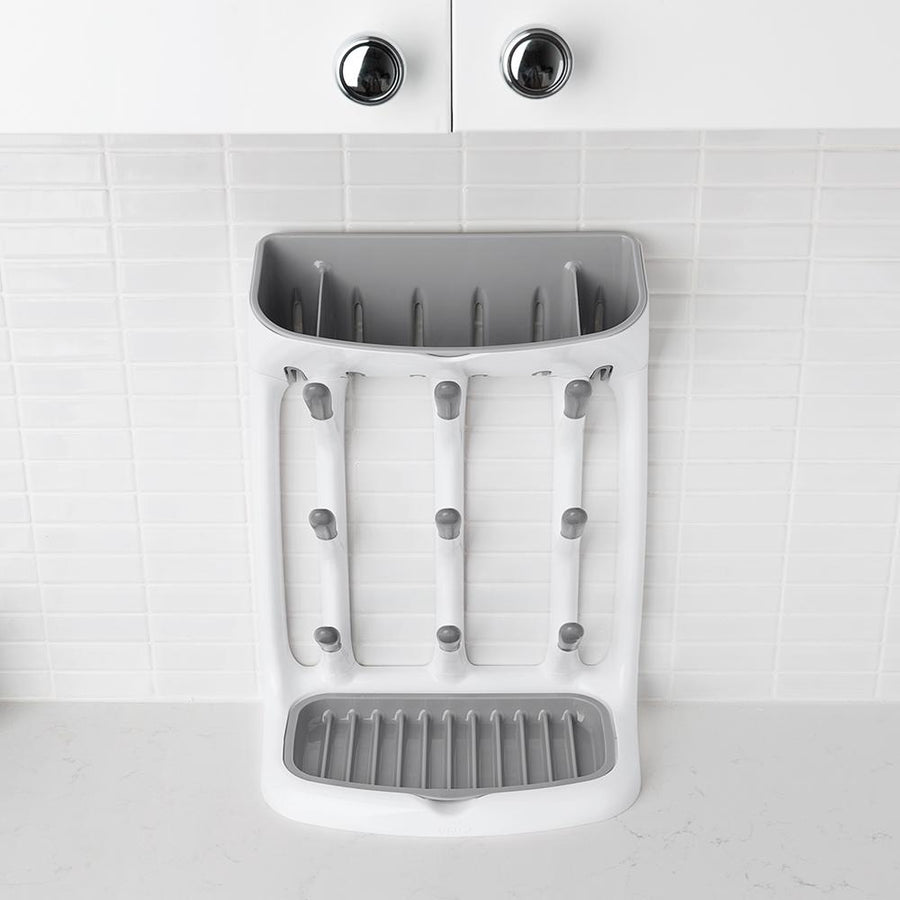 OXO Tot Space-Saving Baby Bottle Drying Rack, Compact Dish Drying Rack with Removable Trays