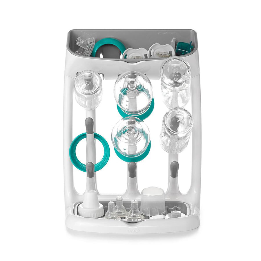 OXO Tot Space-Saving Baby Bottle Drying Rack, Compact Dish Drying Rack with Removable Trays