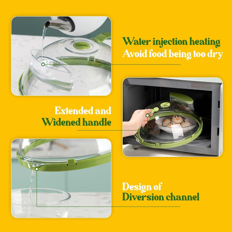 Microwave Splatter Cover With Water Steamer