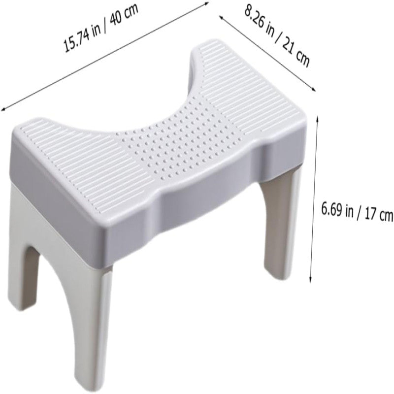 Adult Toilet Step Stool with Non-Slip Footrest - Comfortable Bathroom Accessory, Durable Plastic