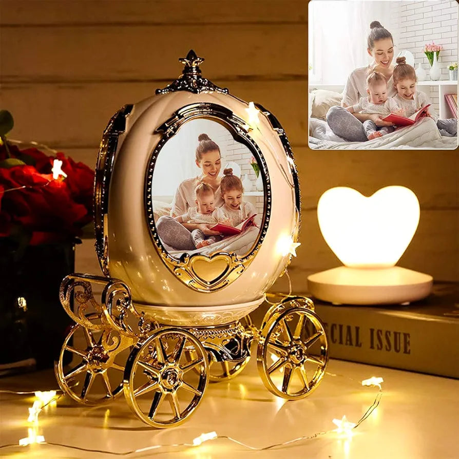 Rotating Decorative Photo Frame With Pumpkin Car Music Box