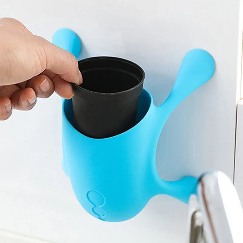 wall-Mounted Self-Adhesive Storage holder, Toothbrushes, Remotes, other small items.