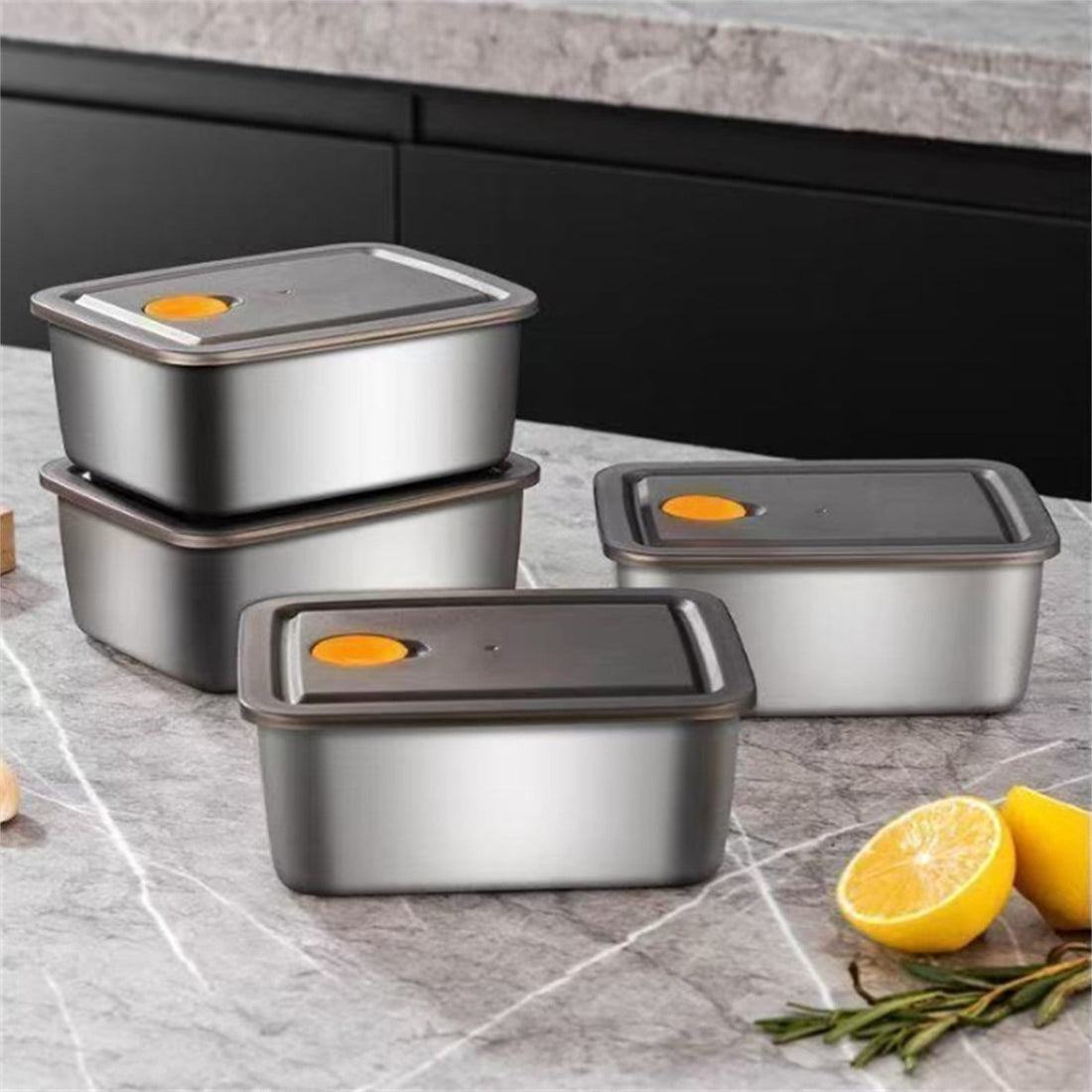 Stainless Steel Airtight Food Storage Container Set (Pack Of 3)