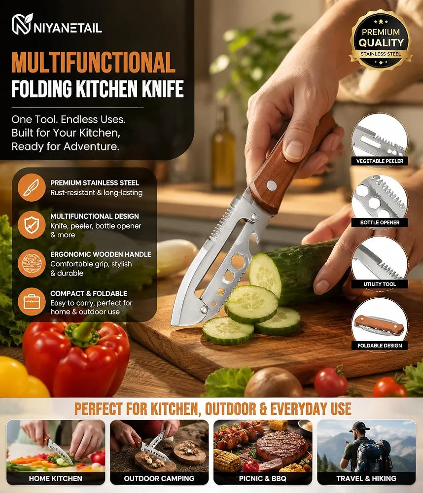 7-in-1 Multipurpose Kitchen Knife | Stainless Steel