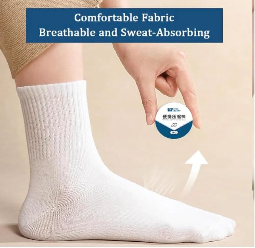 Disposable Travel Socks – Breathable, Sweat-Absorbing & Portable | Black (2 Pairs)