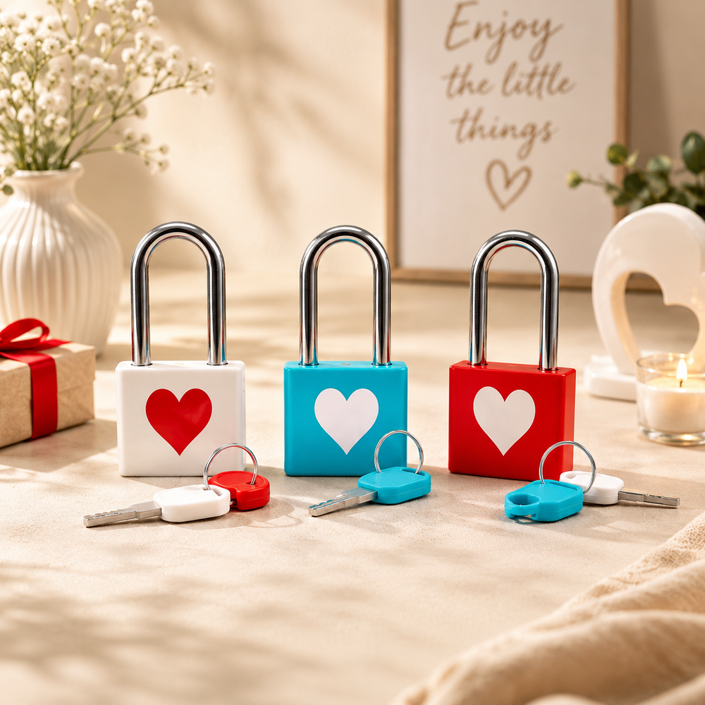 Heart Design Safety Padlock With Keys