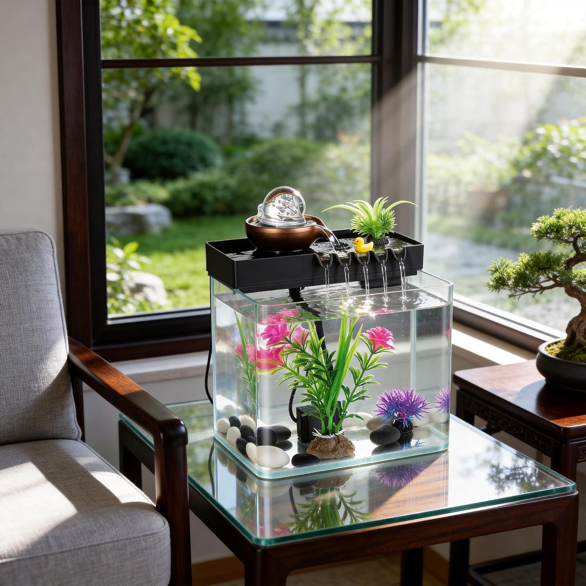 Eectric Tabletop Fish Aquarium Fountain
