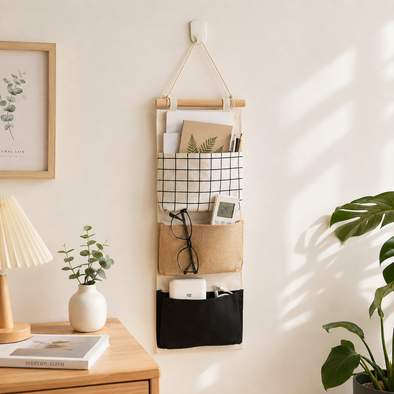 Wall Mounted 3 Pocket Hanging Storage Organizer