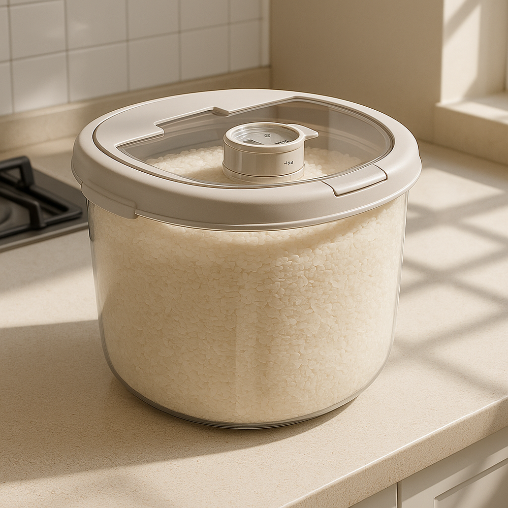 Acrylic Round Rice Storage Box