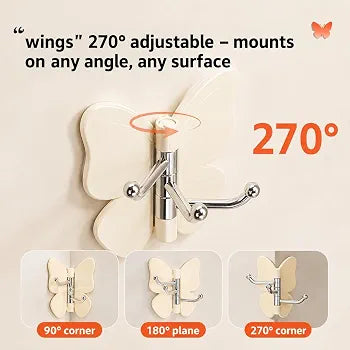 Rotating Butterfly Adhesive Wall Mounted Hook