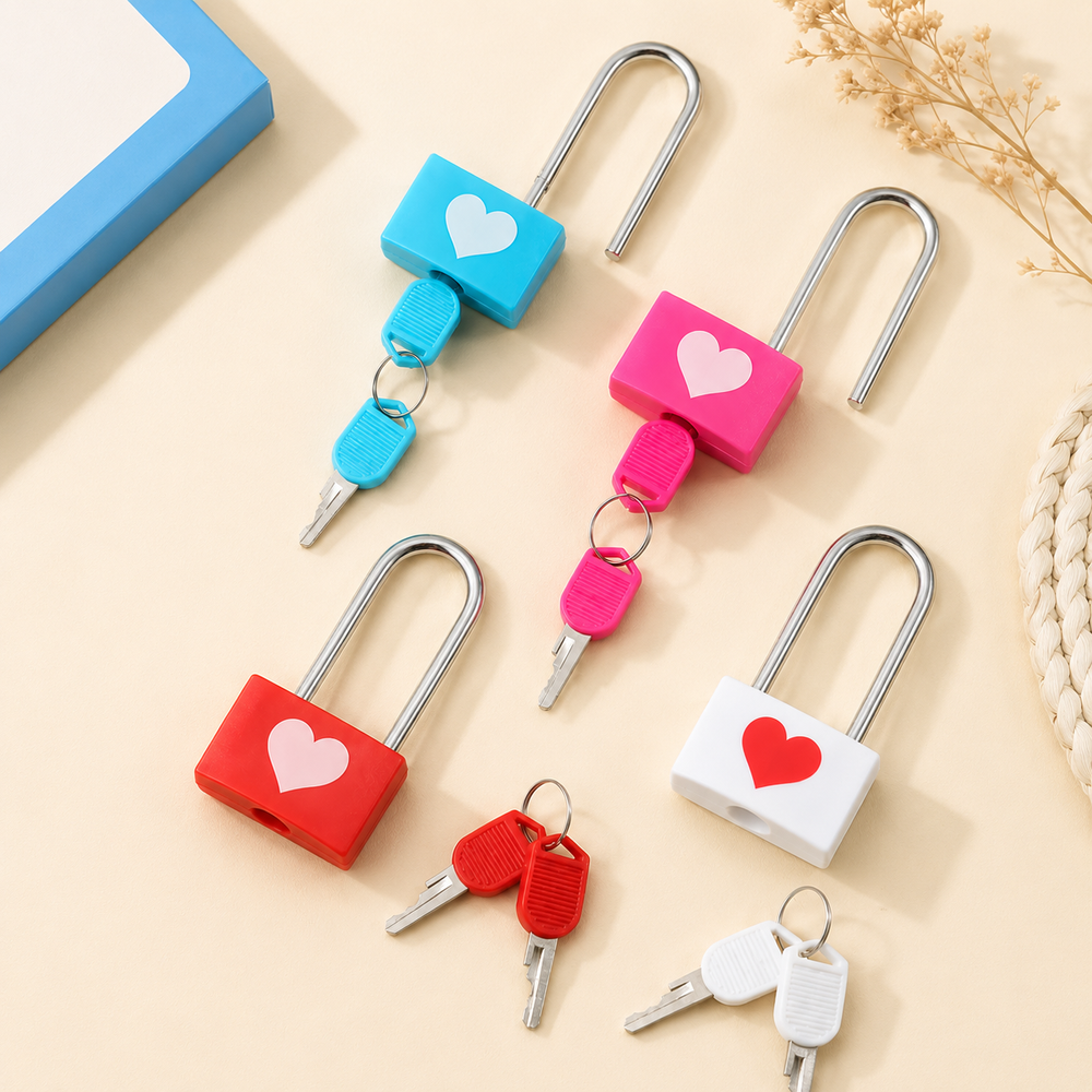Heart Design Safety Padlock With Keys