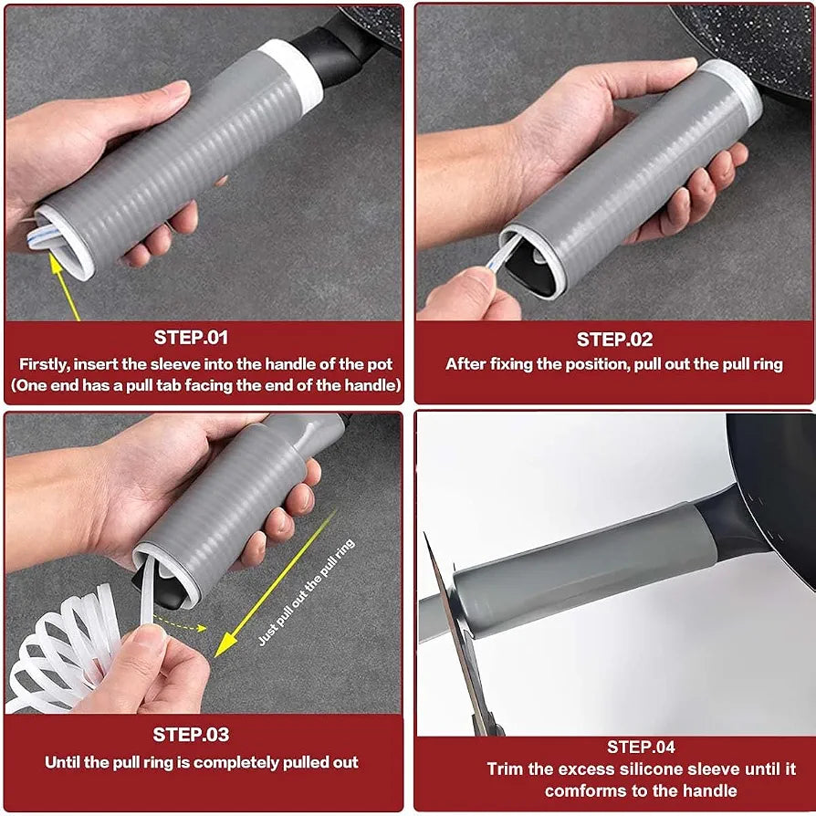 Silicone Pan Handle Cover – Heat-Resistant, Non-Slip Pot Handle Sleeve